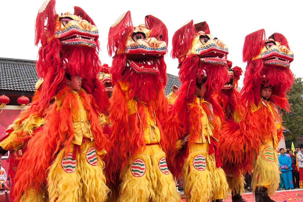 Lion Dance Performance in China